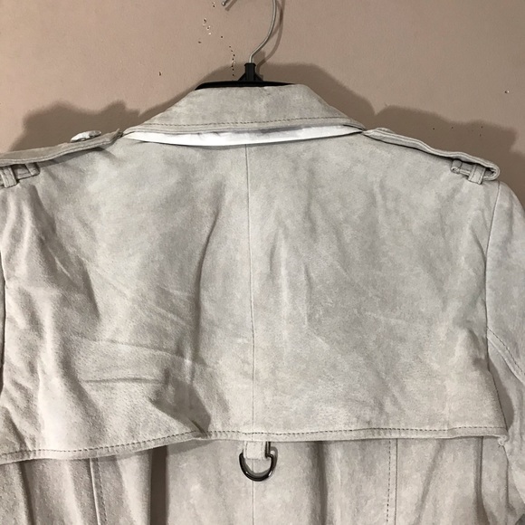 Pamela McCoy Jacket Leather Coat Long Gray New - Picture 8 of 8